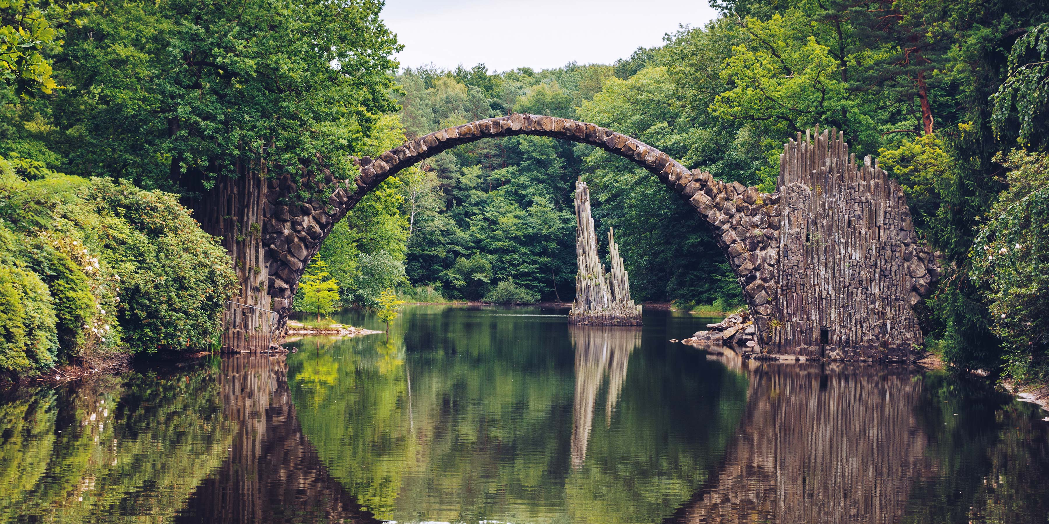 Rakotz bridge, made of stone, in Kromlau, Germany