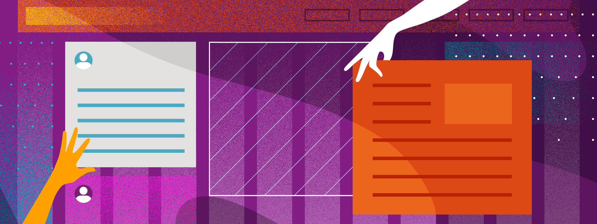 Illustration of abstract shapes suggesting the positioning of components on a page