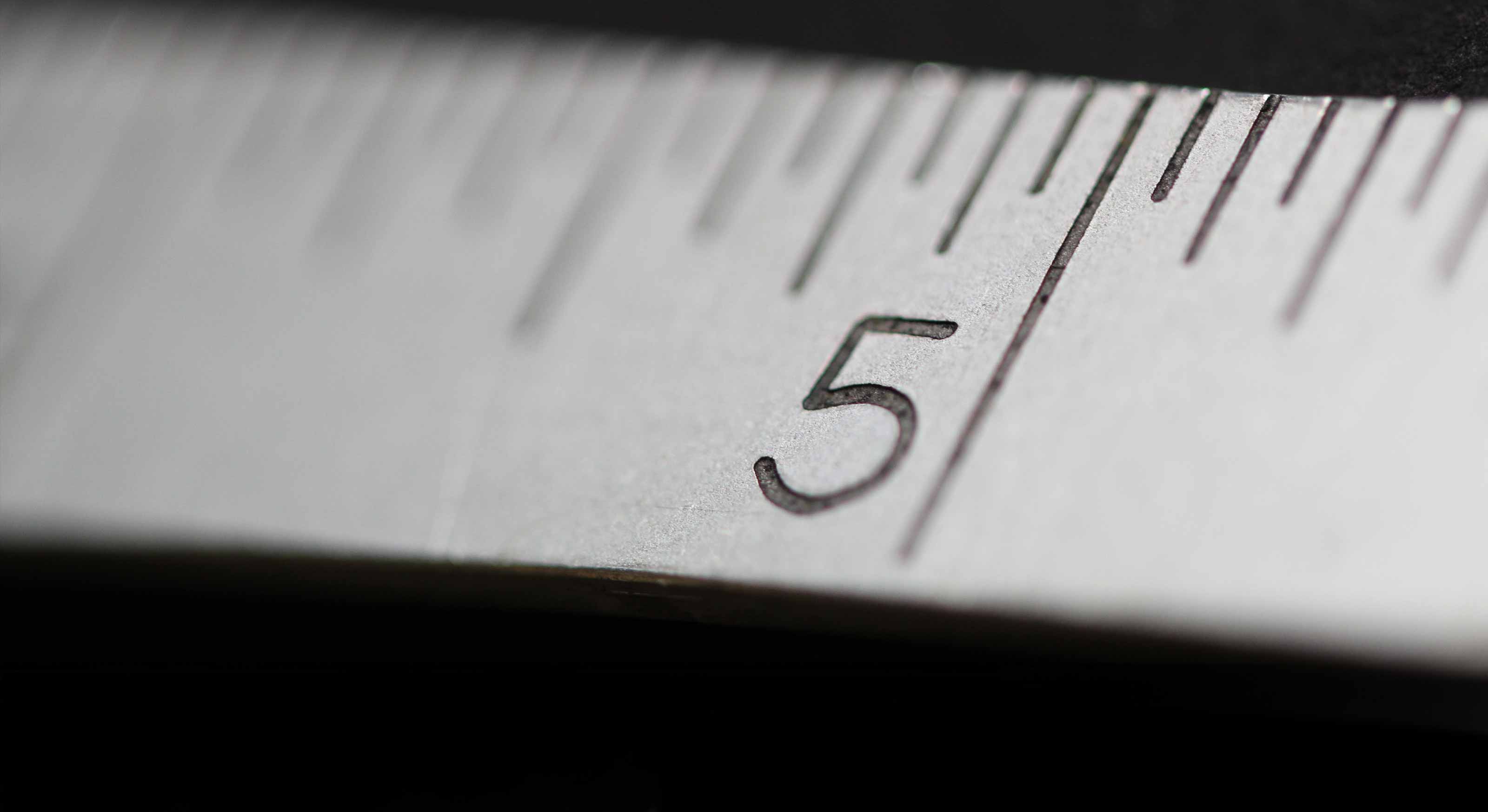 Ruler zoomed in on the number "5"