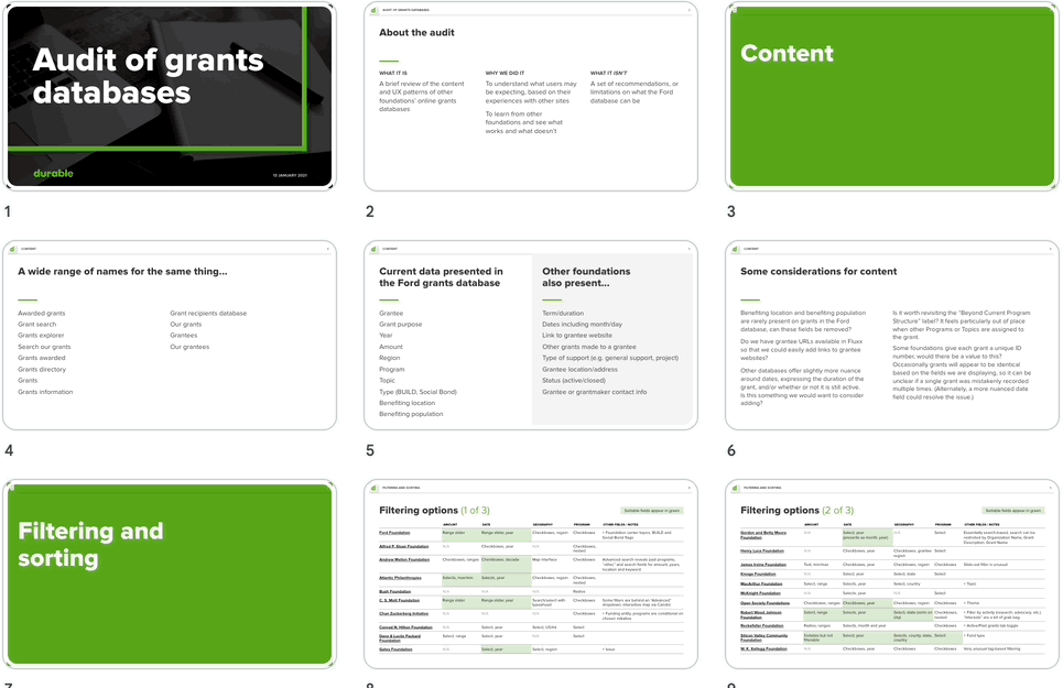 Animated image of scrolling through the audit document